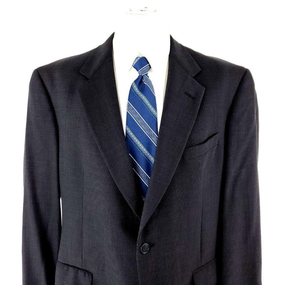 Hart Schaffner Marx Wool‎ 2 Button Sport Coat 42R Gray Check